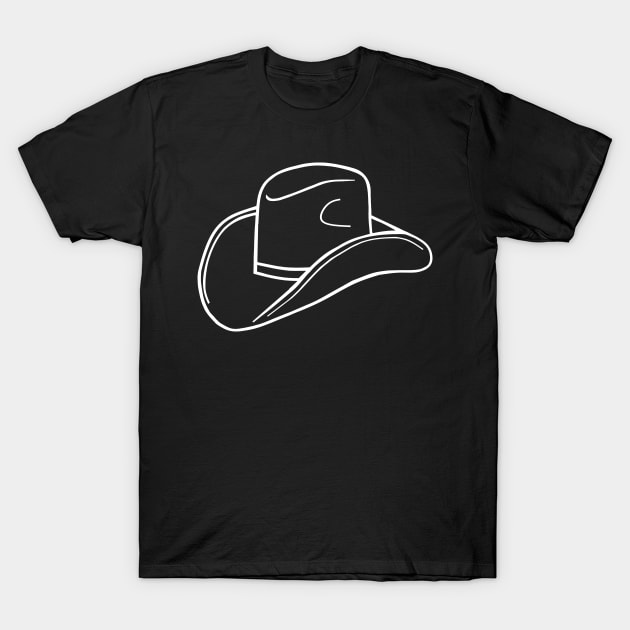 Cowboy Hat Minimal White Western Art T-Shirt by SartorisArt1